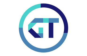 GT Global Blue Ribbon letter Logo