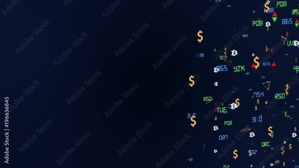 Aufkleber concentration of economic activity on the right side of the screen. the movement of economic particl
