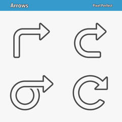 Arrows Icons. Professional, pixel perfect icons depicting various arrows concepts. EPS 8 format.