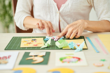 Creative Woman Making Greeting Cards