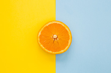 Minimal food orange fruit on bright background