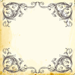 Vector baroque of vintage elements for design. 