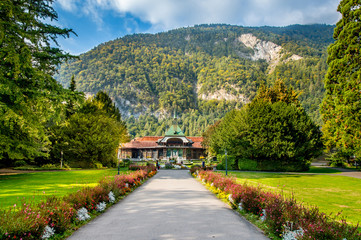 landscape of garden in Interlaken, Switzerland.