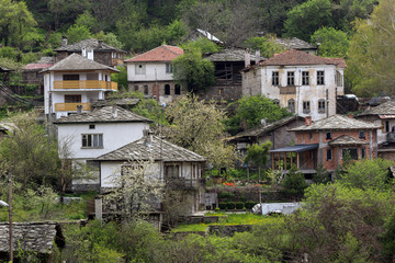 Fototapeta na wymiar Authentic Village of Kosovo with nineteenth century houses, Plovdiv Region, Bulgaria