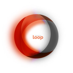Loop circle business icon, created with glass transparent color shapes