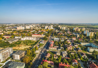 Lublin krajobraz dzielnicy Bronowice widziany z lotu ptaka. Okolice Drogi Męczenników Majdanka.  © art08