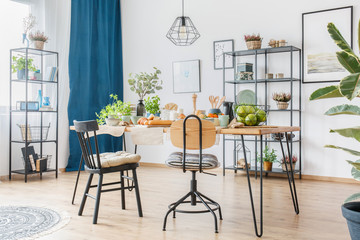 Large table in dining room