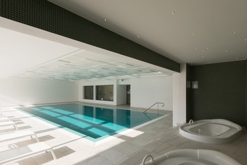 Covered swimming pool in a private residence