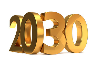 20 and 30 golden 3d render symbol