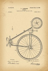 1899 Patent Velocipede Bicycle history  invention