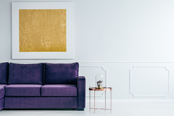 Gold and violet living room