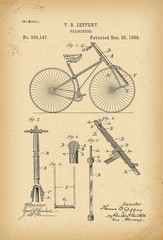 1888 Patent Velocipede Bicycle history  invention