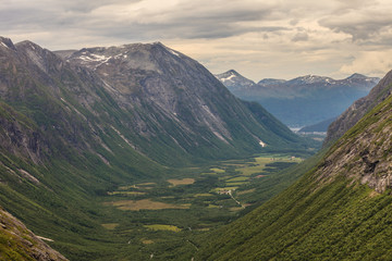 Fototapeta premium View of mountains from Trollstigen viewpoint, Norway