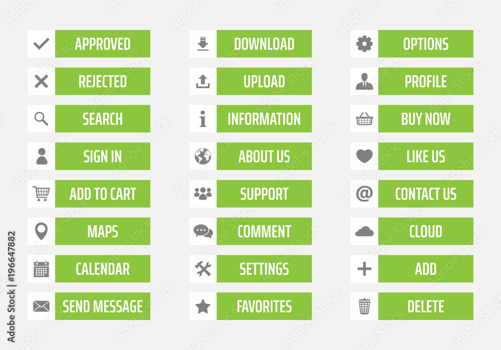 Poster vector flat web buttons set for navigation