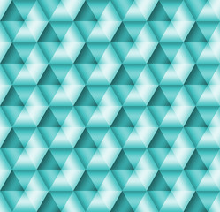 Stock Illustration - Seamless Geometric Aqua 3D Pattern, 3D Illustration, Bright Background.