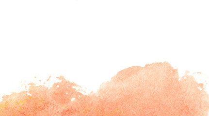Abstract Orange watercolor on white background. The color splashing on paper.