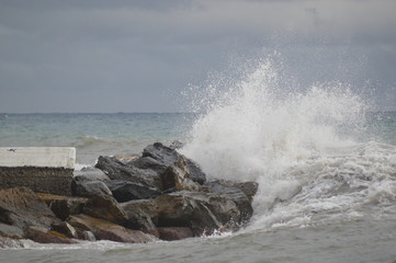The Mediterranean sea after the storm in italy