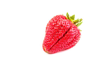 whole ripe strawberry isolated on the white background