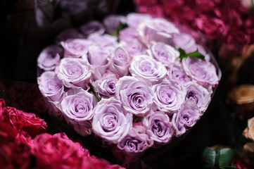Bouquet of flowers consisting of tender lilac roses