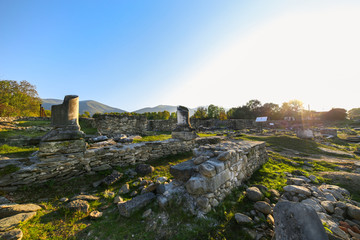 Roman Empire ruins at the Colonia Ulpia Traiana Sarmizegetusa in Hudedoara County, Romania