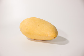 Ripe mango on white background.