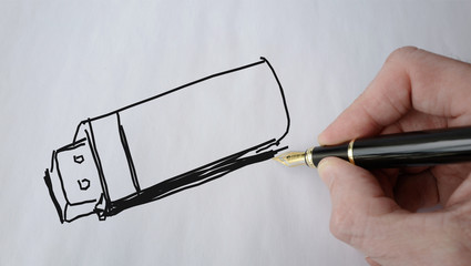 clef usb picto stylo plume