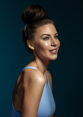 Fototapeta premium Portrait of beautiful smiling natural woman