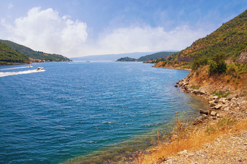 Fototapeta na wymiar Beautiful summer landscape. Montenegro, view of Bay of Kotor ( Adriatic Sea )