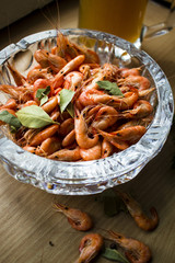 tasty prawns with craft beer