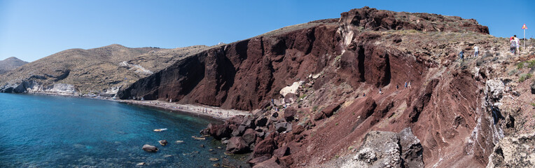 Panorama Red Beach roter Strand auf Santorin, Griechenland