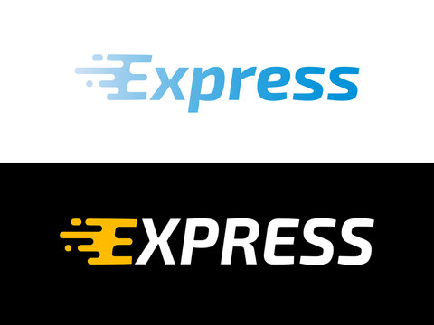 Transport logistic or Express delivery post mail logo for courier logistics shipping service. Vector isolated Express motion icon template for transportation and postal logistics company design