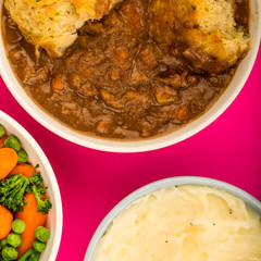Traditional British Beef Casserole With Dumplings