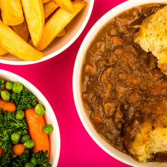 Traditional British Beef Casserole With Dumplings