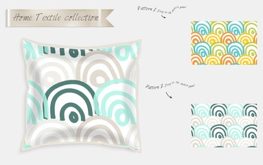 Realistic satin decorative pillow mock up