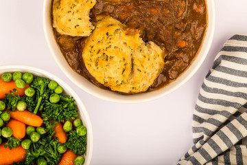 Traditional British Beef Casserole With Dumplings