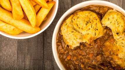 Traditional British Beef Casserole With Dumplings