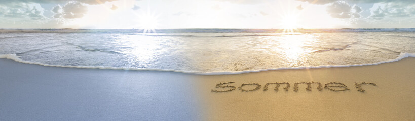 Winter -Sommer am Strand