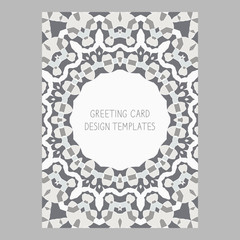 Template for greeting and business cards, brochures, covers. Oriental pattern. Mandala. Wedding invitation, save the date, RSVP. Arabic, Islamic, moroccan, asian, indian, african motifs.