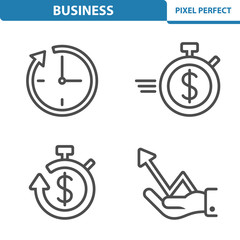 Business Icons, Professional, pixel perfect icons depicting various business concepts. EPS 8 format.