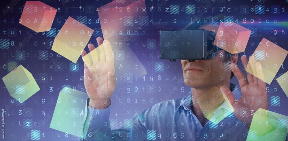 Poster composite image of close up of businessman gesturing while