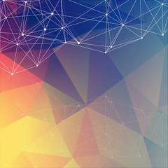 Geometric abstract background with connected line and dots. Structure molecule and communication. Scientific concept for your design. Medical, technology, science background. illustration.