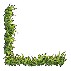 Vector frame of green grass. Vector illustration
