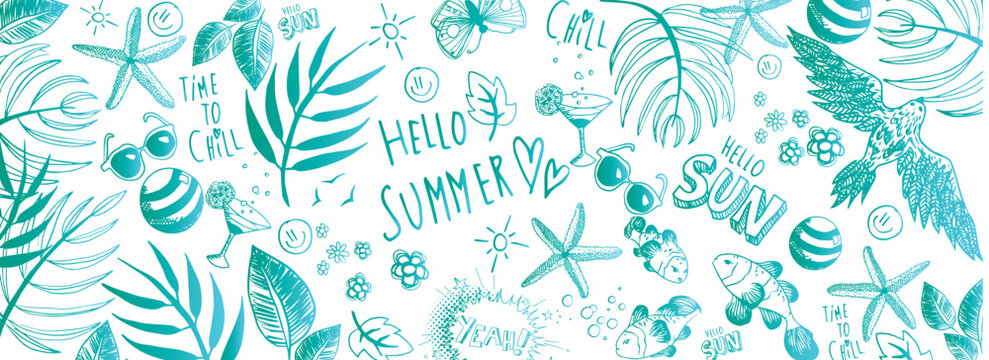 Summer doodles background