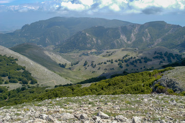 Fototapeta na wymiar Der Monte Carbonara in der Madonie zwischen Isnello und Polizzi Generosa