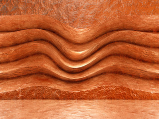 copper colored wall