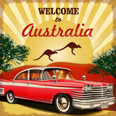  Welcome to Australia retro poster.Печать