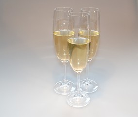 Glasses of wine on the table.