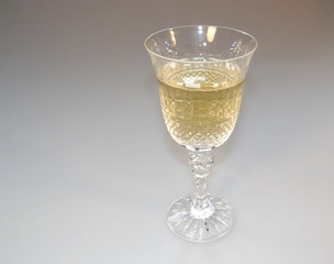 Glasses of wine on the table.