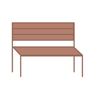 wooden bench furniture park decoration vector illustration