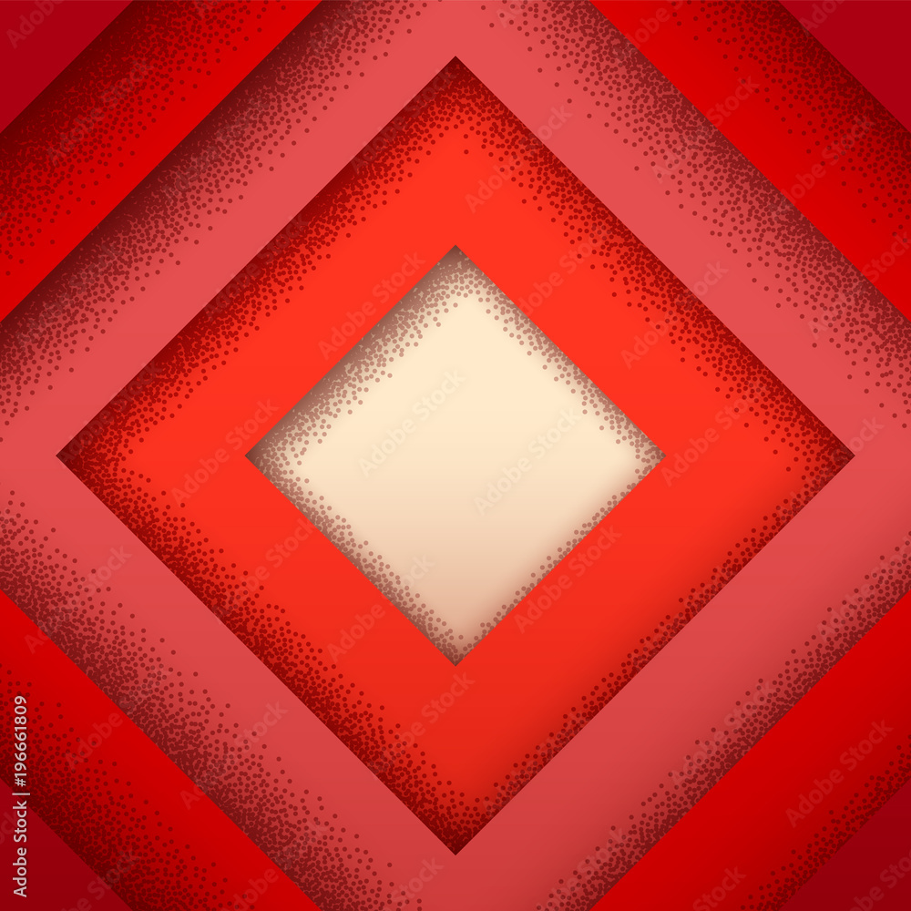 Poster abstract background with retro layers and dotted shadow